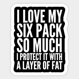 6PK1 Six Pack Fat BLACK Sticker